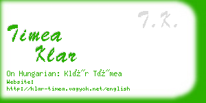 timea klar business card